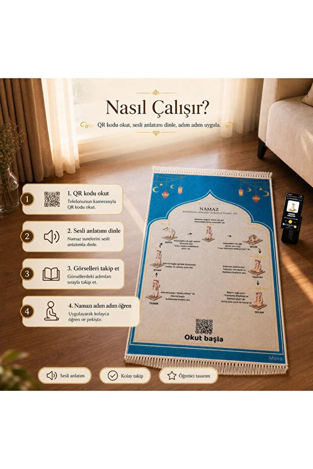 Namaz Öğreten Akıllı Seccade | QR Kodlu Sesli Anlatım